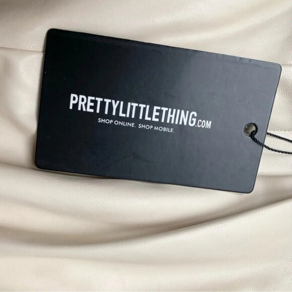 Pretty Little Thing PLT Faux Leather Pleat Cigarette Pant Tapered straight leg - Picture 13 of 16